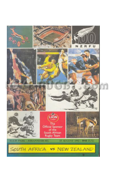 1992 South Africa v New Zealand  Rugby Programme